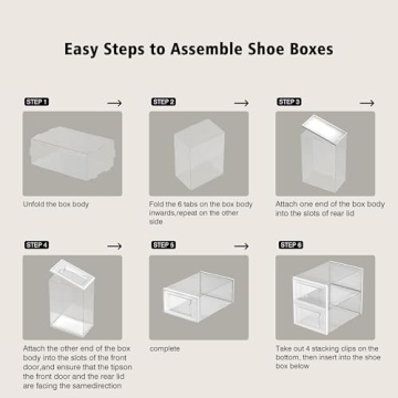 Clear Stackable Shoe Storage Boxes - 12 Pack Organizer