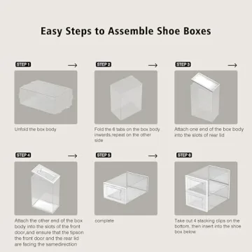 Clear Stackable Shoe Storage Boxes - 12 Pack Organizer