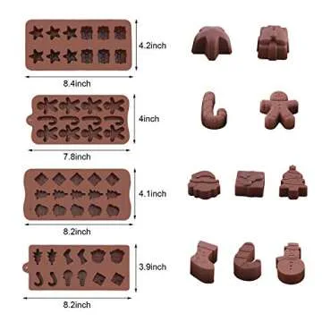 4 Pack Christmas Silicone Molds for Easy Holiday Treats