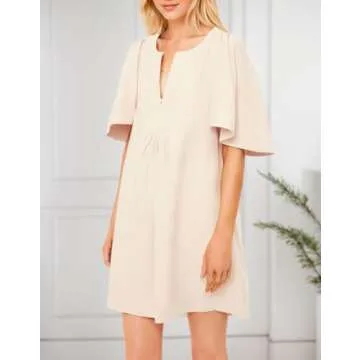 Kedera Flutter Sleeve Mini Dress for Women in Khaki