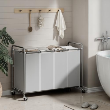 ROMOON Heavy Duty Laundry Sorter with Rolling Bags