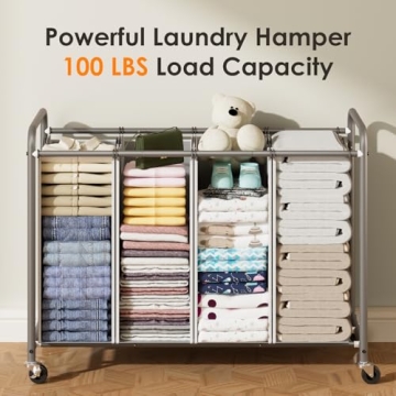 ROMOON Heavy Duty Laundry Sorter with Rolling Bags