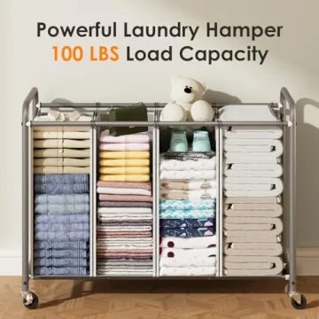 ROMOON Heavy Duty Laundry Sorter with Rolling Bags