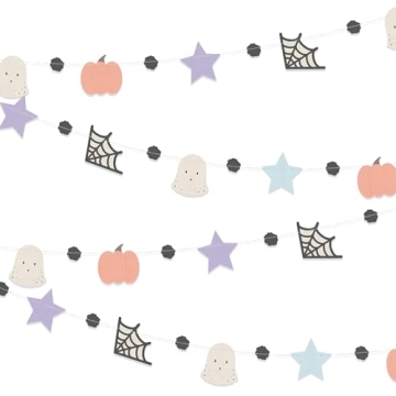 Cheerland Halloween Garlands - Cute Pastel Pumpkin & Ghost Banners for Festive Fun