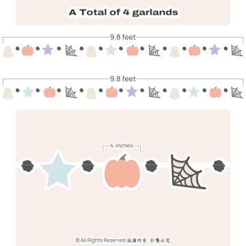 Cheerland Pastel Halloween Garlands for Parties
