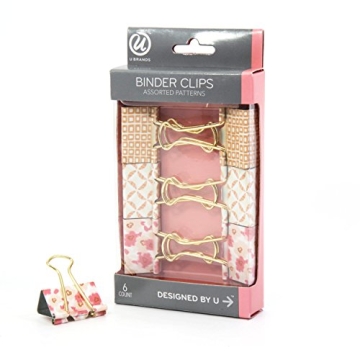 U Brands Floral Binder Clips - Stylish & Durable Office Supply