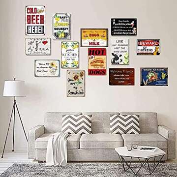 Generic Funny Vintage Tin Sign Red Cherry Fruit Metal Tin Sign Wall Art Home Decor Kitchen Poster Cafe Bar Home Room Cave Beauty Cute Metal Sign 8 X 12 Inches