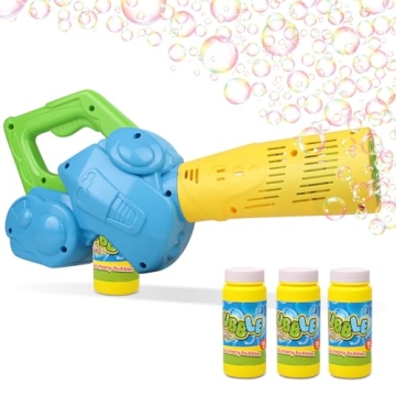 Duckura Bubble Leaf Blower, Bubble Gun for Toddlers 1-3, Kids Bubble Blower Machine with 12oz Bubble...