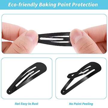 40 Piece Snap hair Clips for Woman, Large Metal Hair Barrettes with Storage Box, Nonslip Hair Pins Accessories for Women, Girls, Kids, Teens - 1.9", 2.3", 2.7", 3.1" Sizes(Black)