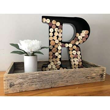 will's Metal Wine Cork Holder - Letters A to Z | Modern Housewarming Gift, Home Bar Decor Wine Gift,...