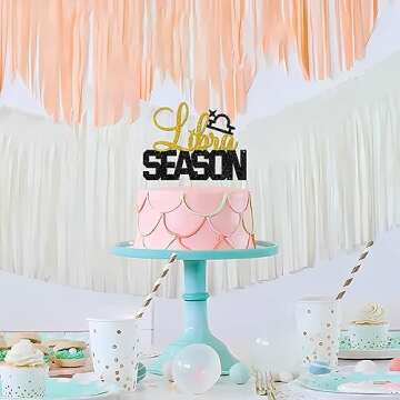 Maicaiffe Libra Season Cake Topper, Scorpio Birthday Party Decor - Zodiac Astrology Birthday Party Cake Decorations Black Glitter