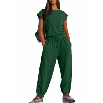 Glamaker Women's Casual Sleeveless One Piece Jumpsuit - Stylish Summer Outfit with Pockets