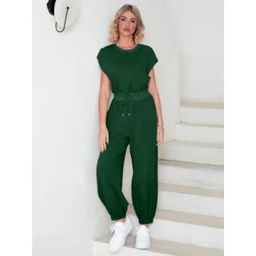 Glamaker Women's Sleeveless Casual Jumpsuit with Pockets
