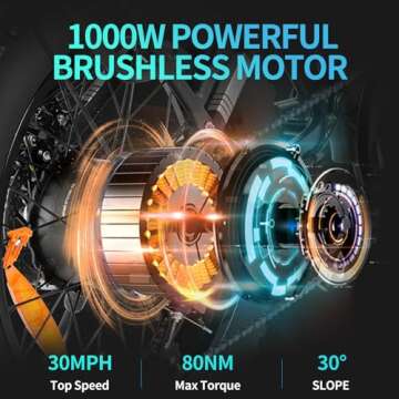 Ridstar Electric Motorcycles for Adults, 1000W 15AH 25MPH Max 35Miles Ebike,20'' Fat Tire Dirt Bike,...