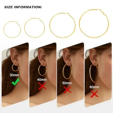 Gold Dangle Hoop Earrings for Women - 30mm Style