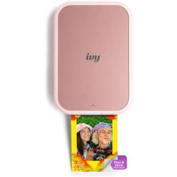 Canon Ivy 2 Mini Photo Printer (Blush Pink) - Bluetooth, Print from iOS & Android Devices, Bundle In...