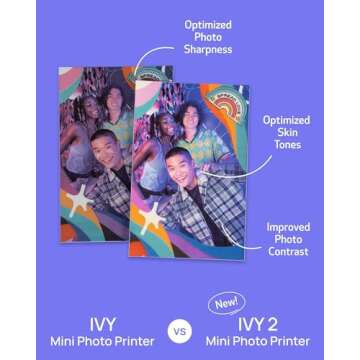 Canon Ivy 2 Mini Photo Printer (Blush Pink) - Bluetooth, Print from iOS & Android Devices, Bundle Incl. 110 Zink Sticky-Back Prints, LED Light Bar, Protective Case, and USB Cable