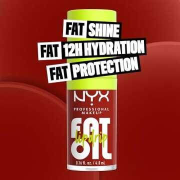 NYX PROFESSIONAL MAKEUP Fat Oil Lip Drip, Moisturizing, Shiny and Vegan Tinted Lip Gloss - Losin Con...