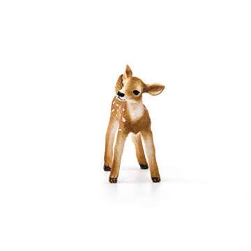 Schleich Wild Life Realistic White-Tailed Fawn Figurine - Authentic and Highly Detailed Wild Animal ...