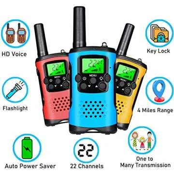Walkie Talkies for Kids 3Pack, 22 Channels 2 Way Radio Toy 3 Miles Long Range Kids Talks Toy for 3-12 Year Old Boys Girls Gift with Backlit LCD Flashlight for Outdoor Adventure Game