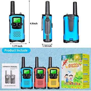Walkie Talkies for Kids 3Pack, 22 Channels 2 Way Radio Toy 3 Miles Long Range Kids Talks Toy for 3-12 Year Old Boys Girls Gift with Backlit LCD Flashlight for Outdoor Adventure Game