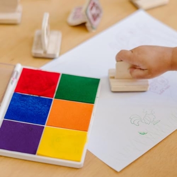 Melissa & Doug Rainbow Stamp Pad - Washable Inks for Kids