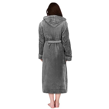 NY Threads Women's Plush Hooded Fleece Bathrobe