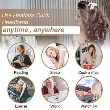 Heatless Hair Curler - 7 Piece Set for Natural Curls - Black