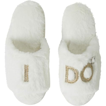 Dearfoams Women's Bride and Bridesmaid Gifts I Do Crew Slippers for Wedding and Bachelorette Party, ...