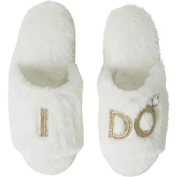 Dearfoams Women's Bride and Bridesmaid Gifts I Do Crew Slippers for Wedding and Bachelorette Party, ...
