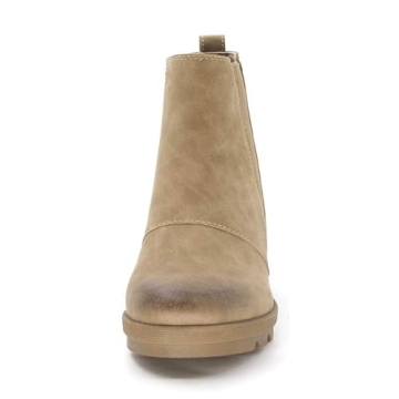 Stylish Athlefit Women's Wedge Boots Comfortable Khaki