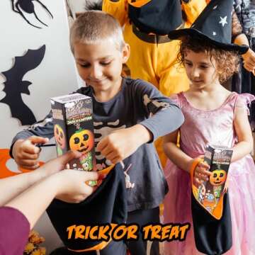 ArtCreativity Halloween Bubble Wand for Kids, 14" Light Up Pumpkin Bubble Wand for Toddlers with LED & Halloween Music, Halloween Boo Basket Stuffers for Kids, Halloween Toys for Toddlers