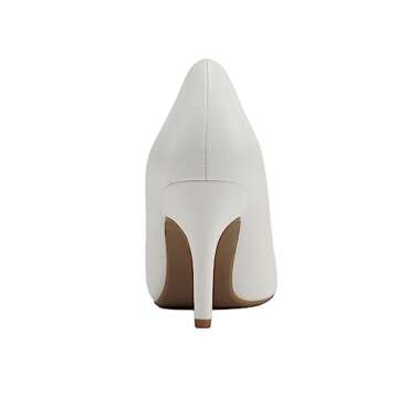 City Classified Comfort Women's Medium Heel Shoes (White PU, us_Footwear_Size_System, Adult, Women, Numeric, Medium, Numeric_6_Point_5)