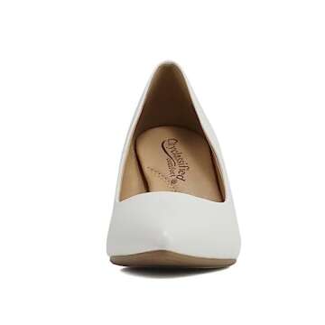 City Classified Comfort Women's Medium Heel Shoes (White PU, us_Footwear_Size_System, Adult, Women, Numeric, Medium, Numeric_6_Point_5)