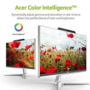 Acer Aspire Z24-890-UA91 AIO Desktop, 23.8 inches Full HD, 9th Gen Intel Core i5-9400T, 12GB DDR4, 512GB SSD, 802.11ac Wifi, USB 3.1 Type C, Wireless Keyboard and Mouse, Windows 10 Home, Silver