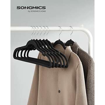 SONGMICS Velvet Hangers 50 Pack, Non-Slip Clothes Hangers, Suit Hangers with Shoulder Notches, Pants...