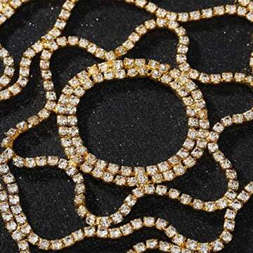 Brinie Mesh Headpiece Cap Silver Roaring 20s Crystal Flapper Head Chain Head Jewelry Art Deco Party Bridal Hair Accessories for Women and Girls (Gold)