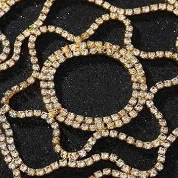 Brinie Mesh Headpiece Cap Silver Roaring 20s Crystal Flapper Head Chain Head Jewelry Art Deco Party Bridal Hair Accessories for Women and Girls (Gold)