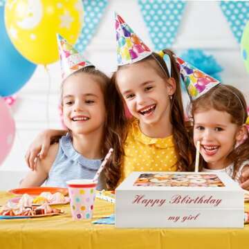 Moretoes 30pcs Cookie Boxes, 16x11x2.5 Inches Auto-Popup Bakery Boxes with Window for Pastries, Pies, Muffins, Chocolate Covered Strawberries