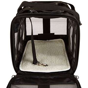 Amazon Basics Soft-Sided Mesh Pet Travel Carrier for Cat, Dog, Small, Black, 13.8 x 8.7 x 8.7 Inches