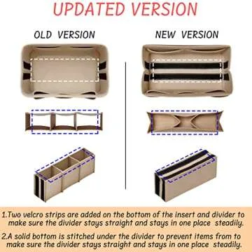 DailyPlus Purse Organizer Insert for Tote Bags - Beige