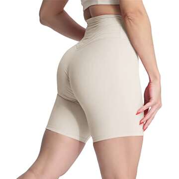 Aoxjox Trinity Workout Biker Shorts for Women Tummy Control High Waisted Exercise Athletic Gym Running Yoga Short 6" (Mink, Medium)