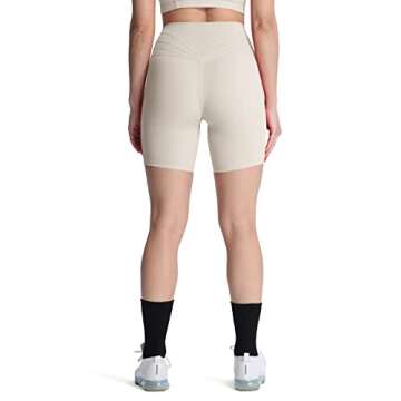 Aoxjox Trinity Workout Biker Shorts for Women Tummy Control High Waisted Exercise Athletic Gym Running Yoga Short 6" (Mink, Medium)