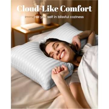 Qnoon Pillows Queen Size Set of 2, Hotel Collection Bed Pillows for Sleeping, Gusseted Pillow for Back, Stomach or Side Sleepers(Pure White)