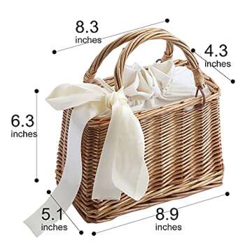 Chic Hand-woven Wicker Handbag for Women - Retro Style