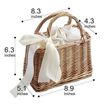 Chic Hand-woven Wicker Handbag for Women - Retro Style