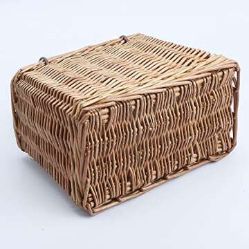 Chic Hand-woven Wicker Handbag for Women - Retro Style