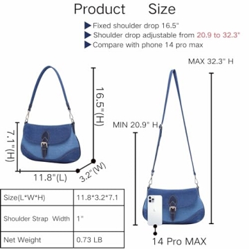 Stylish SANMENMO Denim Purse for Women - Versatile & Chic