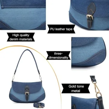 Stylish SANMENMO Denim Purse for Women - Versatile & Chic