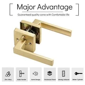 Brushed Gold Privacy Door Lever for Modern Homes
